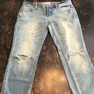 Free People Destroyed Ankle Crop Jeans